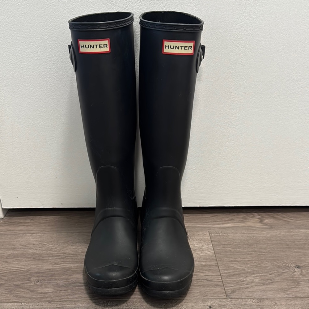 Hunter Black Tall Rain Boots
